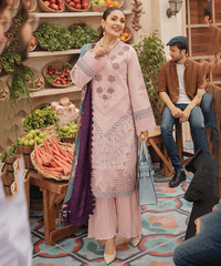 Dhanak-3PC Embroidered Shirt with Digital Printed Wool Shawl-3245