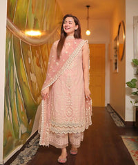 Dhanak-3PC Embroidered With Organza Embroidered Dupatta-3116