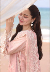 Dhanak-3PC Embroidered Shirt with Organza Embroidered Dupatta- 3334