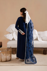 Dhanak-3PC Embroidered Shirt with Digital Printed Wool Shawl - 3367