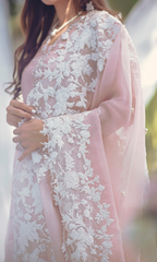 Dhanak-3PC Embroidered Shirt with Organza Embroidered Dupatta- 3294