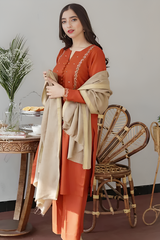 AISLING Dhanak 3PC Embroidered With Wool Shawl-1291