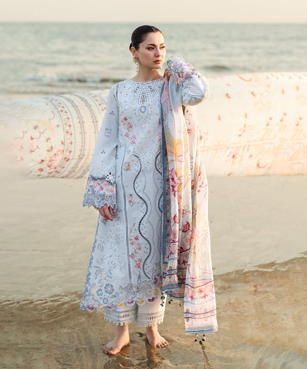 Lawn-3PC Embroidered Shirt with Digital Printed Jacquard Dupatta-1381