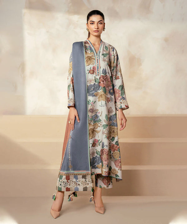 BAROQUE 3PC KARANDI PRINTED SHIRT WITH KARANDI PRINTED DUAPTTA AND TROUSER - 1705