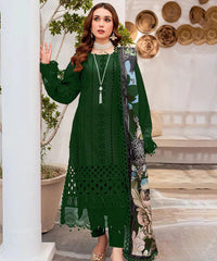 Dhanak-3pc Embroidered Shirt With Digital Printed Wool Shawl-3159