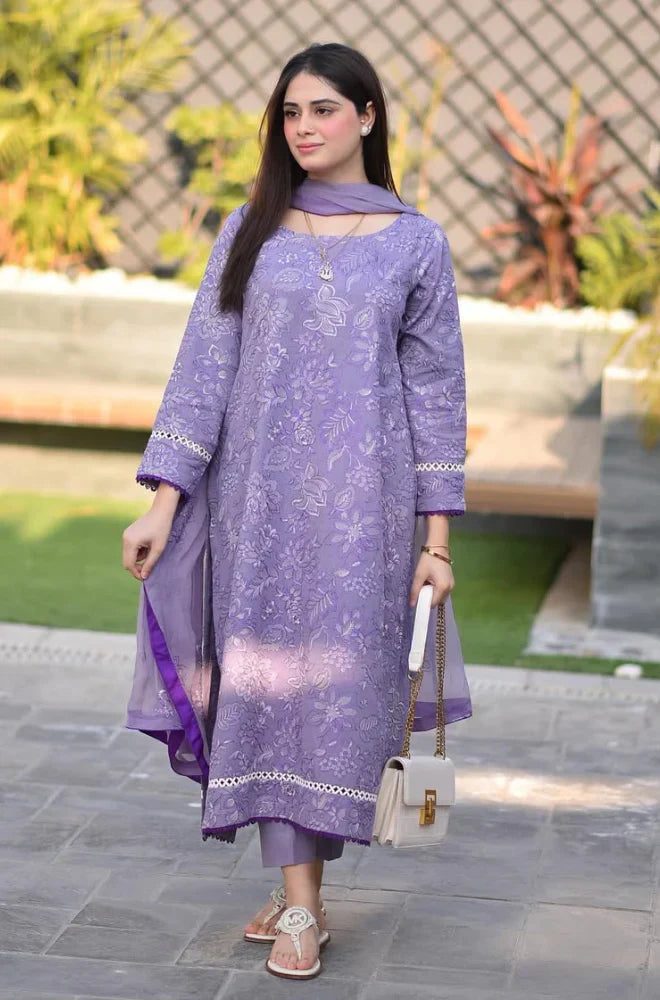 Breeze- 3PC Lawn Embroidered Suit - FFU0291 - Farakh Fabrics