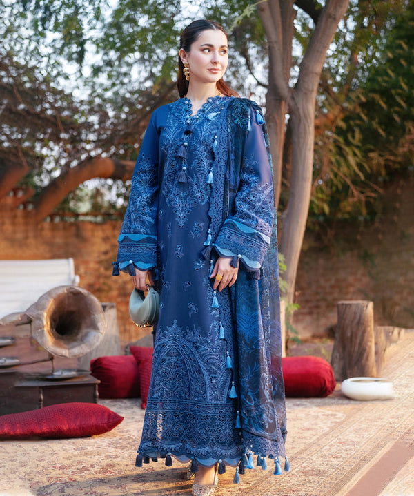 Lawn-3PC Embroidered Shirt with Digital Printed Jacquard Dupatta-1424