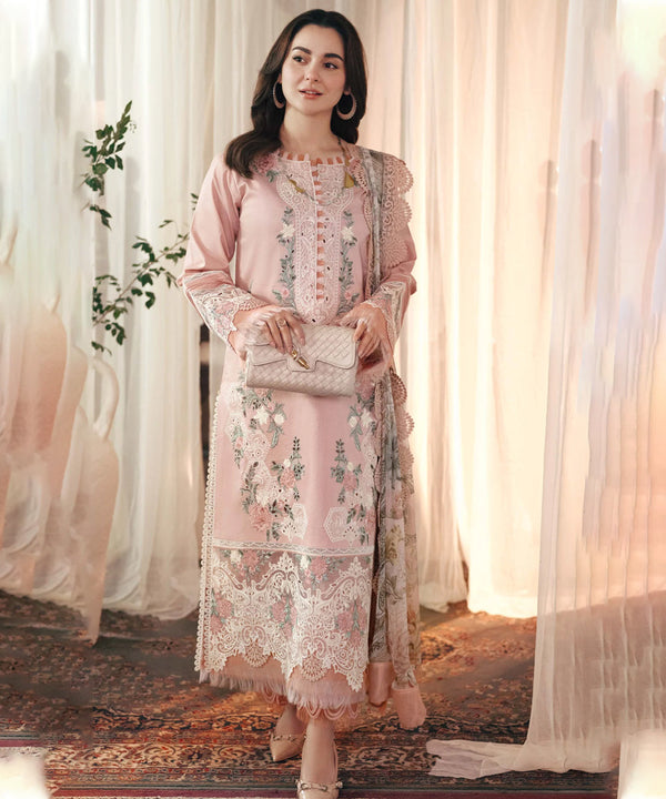 Dhanak-3PC Embroidered Shirt with Digital Printed Wool Shawl - 3402