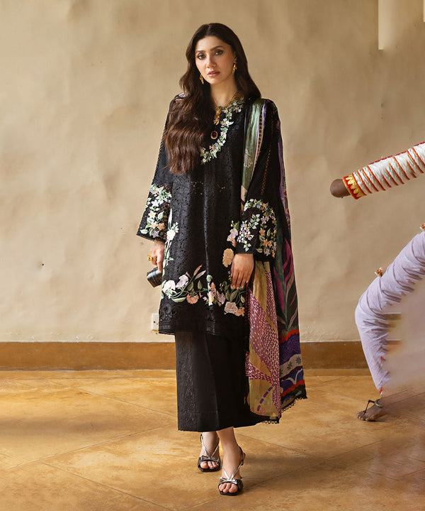 Lawn-3PC Embroidered Shirt with Digital Printed Jacquard Dupatta-1403