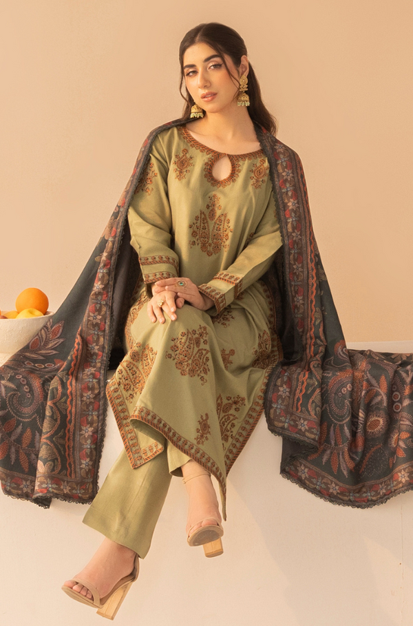 Mohagni - 3PC Lawn Embroidered Suit - BFU0074 - Farakh Fabrics