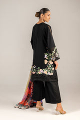 Lawn-3PC Embroidered Shirt with Digital Printed Jacquard Dupatta-1403