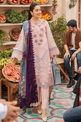 Dhanak-3PC Embroidered Shirt with Digital Printed Wool Shawl-3245