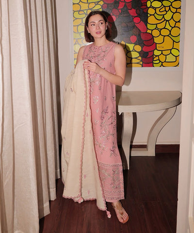 Lawn-3PC Embroidered Shirt with Lawn Embroidered Dupatta-1418