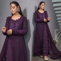 Linen 3PC Embroidered Shirt with Chiffon Embroidered Dupatta-268