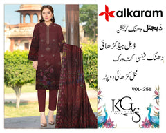 Premium Embroidered Dhanak 3 Piece Suit SF-1528
