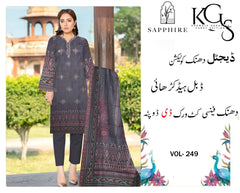 Premium Embroidered Dhanak 3 Piece Suit SF-1536