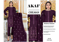 Premium Embroidered Dhanak 3 Piece Suit SF-1519
