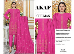 Premium Embroidered Dhanak 3 Piece Suit SF-1520