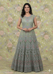 Luxury Embroidered Dhanak Long Frock with Fancy Dupatta – 3 Piece Premium Collection