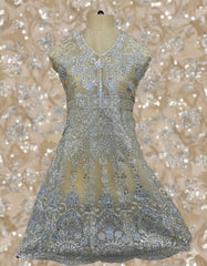 Luxury Embroidered Dhanak Long Frock with Fancy Dupatta – 3 Piece Premium Collection