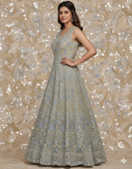 Luxury Embroidered Dhanak Long Frock with Fancy Dupatta – 3 Piece Premium Collection