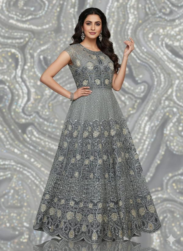 Luxury Embroidered 3-Piece Maxi Dress