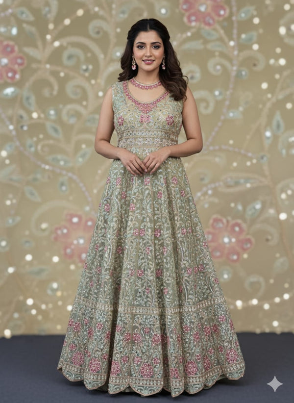 Luxury Embroidered 3-Piece Maxi Dress