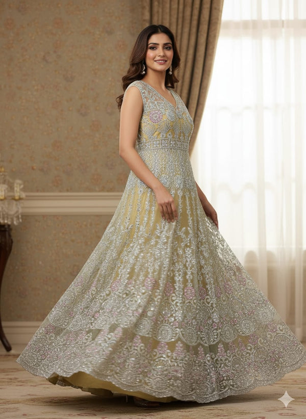 Luxury Embroidered 3-Piece Maxi Dress