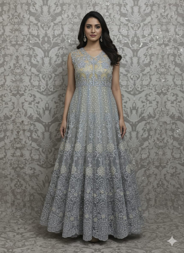 Luxury Embroidered 3-Piece Maxi Dress