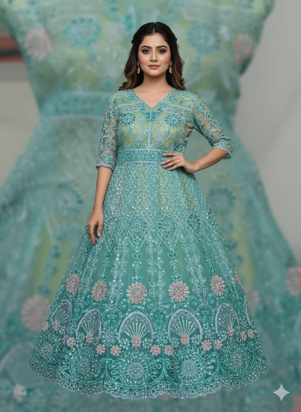 Luxury Embroidered 3-Piece Maxi Dress