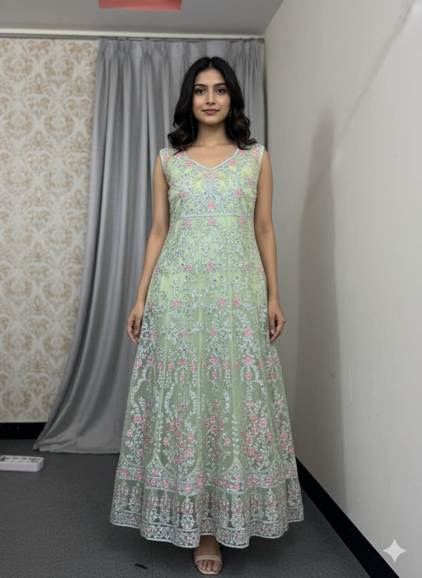 Luxury Embroidered 3-Piece Maxi Dress