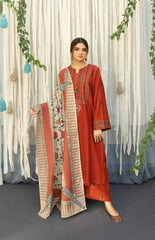 URGE 3PC Dhanak Embroidered With Digital Printed Shawl-651