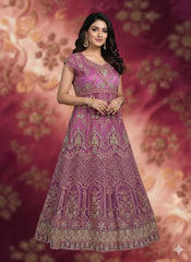 Luxury Embroidered Long Frock with Fancy Dupatta – 3 Piece Formal Collection