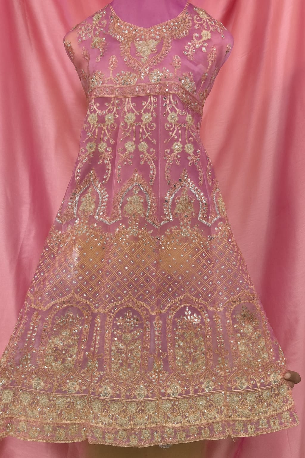 Luxury Embroidered Long Frock with Fancy Dupatta – 3 Piece Formal Collection