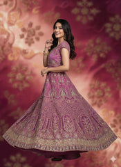 Luxury Embroidered Long Frock with Fancy Dupatta – 3 Piece Formal Collection