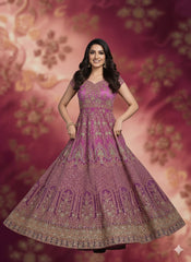 Luxury Embroidered Long Frock with Fancy Dupatta – 3 Piece Formal Collection