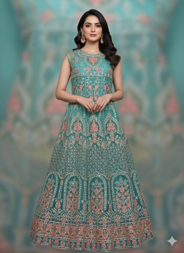 Luxury Embroidered 3-Piece Maxi Dress