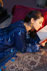 Lawn-3PC Embroidered Shirt with Digital Printed Jacquard Dupatta-1424